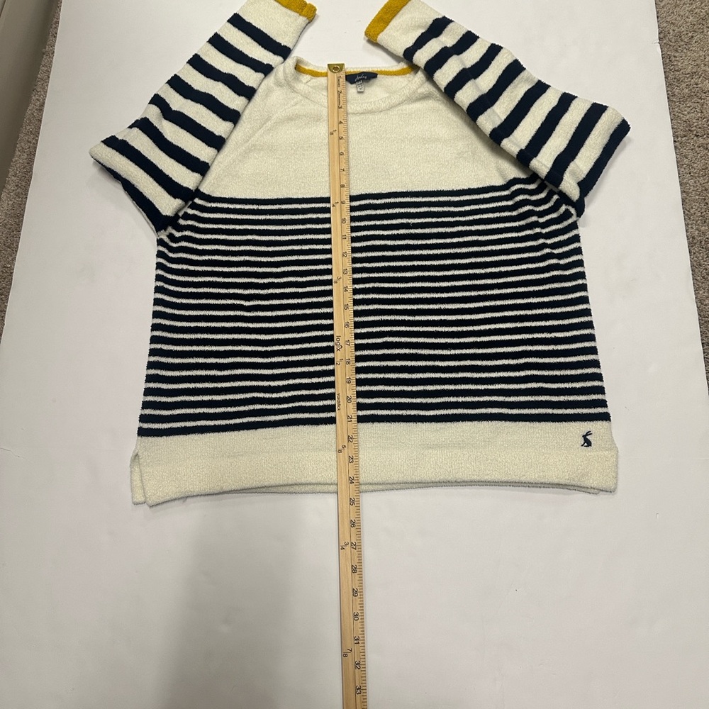 Joules Seaport Chenille Women’s 12 Striped Navy and White Sweater - Picture 6 of 8